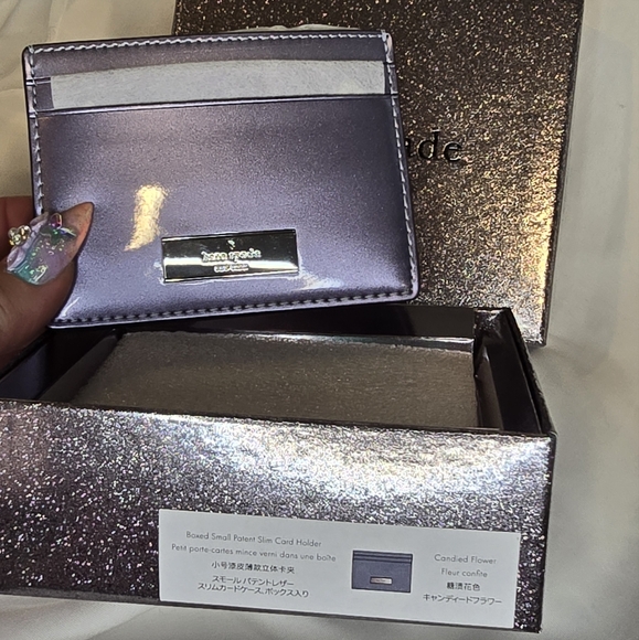 Kate Spade Metallic Purple Card Holder New In Box - Picture 5 of 6